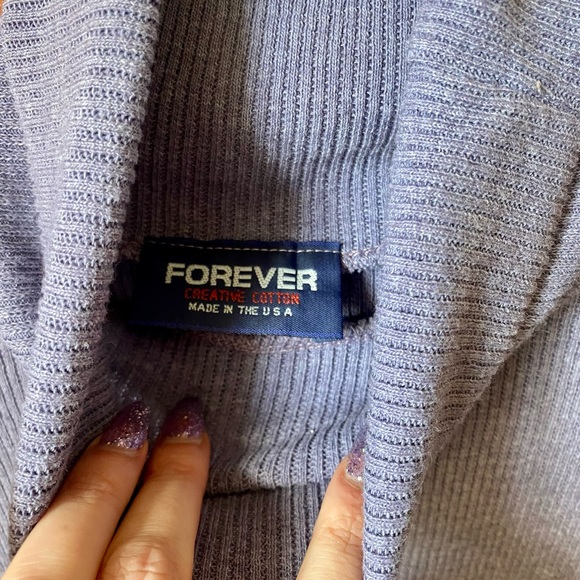 90s purple color block sleeveless turtleneck - Picture 7 of 7